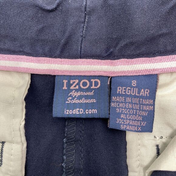 Two Izod Approved Schoolwear Stretch Skinny Bootcut Pants Adj Waist Girls 8 - Picture 8 of 9